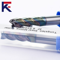 Fraise enduite DLC colorée à finition lisse KF pour carbure d'aluminium 3 cannelures fraise en bout outil de coupe à rainure en U mèches de routeur CNC