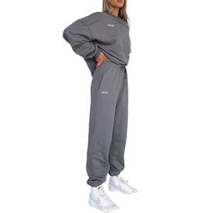 Conjunto Deportivo Informal <span class=keywords><strong>de</strong></span> Felpa Técnica <span class=keywords><strong>de</strong></span> Algodón al por Mayor para Mujer, Sudadera con Capucha y Pantalones <span class=keywords><strong>de</strong></span> <span class=keywords><strong>Chándal</strong></span> con Estampado Gráfico - Product Image 3
