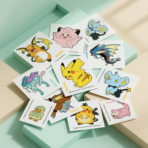 For DIY PVC UV Printed UV Varnished <b>Sticker</b> Set 18 PCS Korean Cute Character Rub-on <b>Diary</b> Phone Case Pikaed Gift Kids - Product Image 2