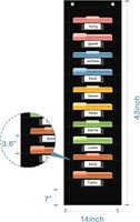 Organizador de Archivos Colgante de Pared con 10 Bolsillos (Tela No Tejida Negra) para Clases y Oficinas - Almacena Tareas, Archivos y Documentos