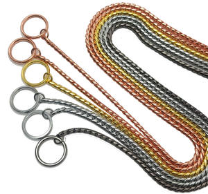 Collar de Choke para entrenamiento de perros, cadena de Metal antideslizante de latón, cuerda tejida de nailon, cuerda trenzada de plomo para perros pequeños a grandes - Product Image 6