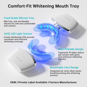 Dispositivo de <span class=keywords><strong>Blanqueamiento</strong></span> Dental con Luz LED Azul, 32 LED, 460nm, <span class=keywords><strong>Blanqueamiento</strong></span> Rápido <span class=keywords><strong>en</strong></span> <span class=keywords><strong>Casa</strong></span>, Inalámbrico, Recargable, IPX7, Bandeja Bucal, Marca Privada OEM - Product Image 3