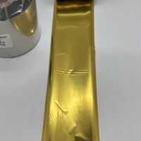 Ruban de transfert en résine or jaune métallique, conception personnalisée, rouleaux de feuille thermique colorés pour rubans en satin