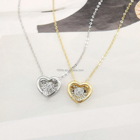 Collier Pendentif Classique en Or Massif 18 Carats avec Diamant Naturel Dansant – Vente Flash