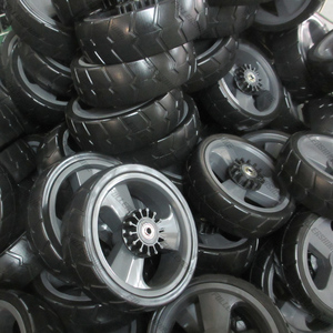 Nhà Máy Sản Xuất Bãi Biển Giỏ Hàng 7 Inch PU Bọt Bánh Xe 7X4 Phẳng Miễn Phí Lốp Xe Với Trung Tâm Nhựa - Product Image 5