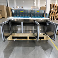 Table de préparation réfrigérée commerciale en acier inoxydable de 12,96 pi³ pour sandwichs et salades, avec réfrigérateur sous comptoir R290 et bacs GN