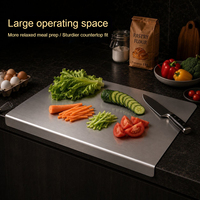 Planche à découper en acier inoxydable de grande taille pour comptoir, planche à pâte domestique, tapis de cuisson de cuisine, planche à hacher