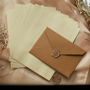 Set <span class=keywords><strong>di</strong></span> Lusso <span class=keywords><strong>di</strong></span> Buste e Lettere in Lino con Sigilli in Cera, Perfetto per Regali Fai-da-Te, Inviti <span class=keywords><strong>di</strong></span> <span class=keywords><strong>Nozze</strong></span> e Uso in Ufficio - Product Image 2