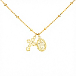 Gold Plated Brass Link Cubic Zircon Pendant <b>Necklace</b> <b>Cross</b> Money Bag Strawberry Design Hip Hop Gift for <b>Men</b> Women - Product Image 2