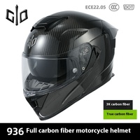 Casque de motocross pour homme 936 avec double visière, coque en fibre de carbone, ajustement universel pour toutes les saisons