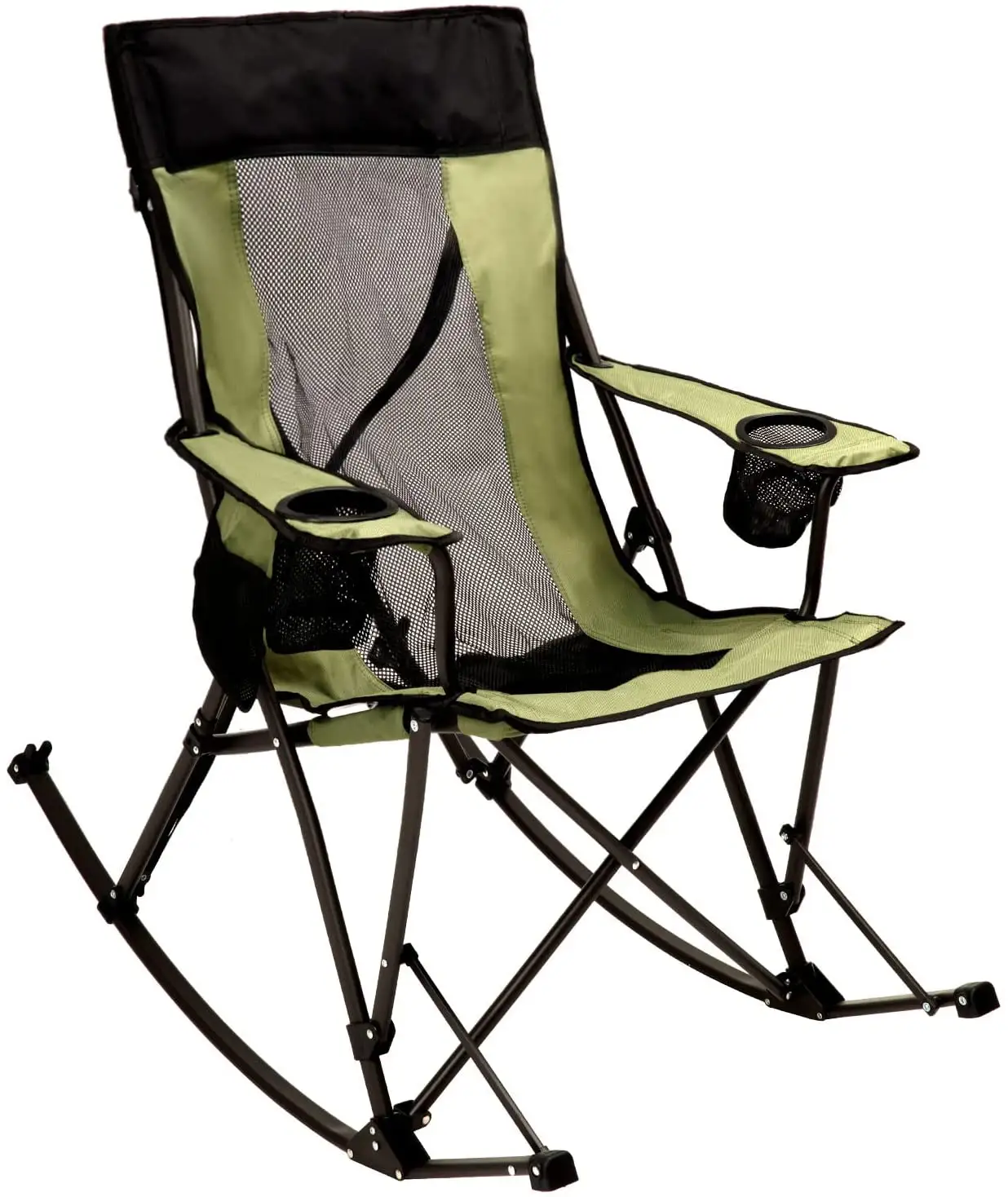 ארה"ב מחסן קל משקל חיצוני נייד דשא כיסא מתקפל נדנדה קמפינג כיסא עם מחזיק כוס