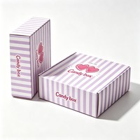 Boîte d'emballage de bonbons personnalisée en gros, boîte pliable en papier pour cadeaux, boîte d'expédition pour chocolats, bonbons et en-cas