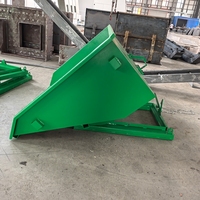Yodel Norme industrielle Q235 Contenedores De Escombros Benne à ordures usées Élimination des déchets Chariot élévateur Trémie Auto-vidage Bascule Bac