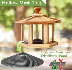 Mangeoire à oiseaux gazebo suspendue en forme d'hexagone pour observer les oiseaux sauvages en plein air FSC personnalisé - Product Image 4