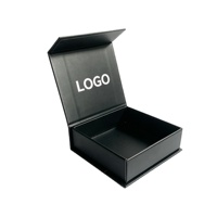 Boîte cadeau rigide noire personnalisée avec fenêtre demi-lune, doublure en éponge imperméable, pour extensions de cheveux, perruques, bijoux, emballage cosmétique