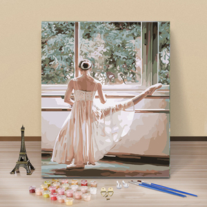 Fai da te dipingi <span class=keywords><strong>con</strong></span> i numeri per adulti pittura murale per la decorazione domestica pittura <span class=keywords><strong>con</strong></span> i numeri pittura moderna ballerina ragazza ballerina coppia - Product Image 2