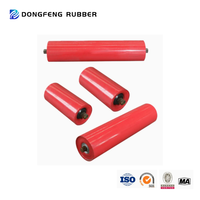 Système de convoyeur minier à rouleaux revêtus de caoutchouc personnalisé Dongfeng, rouleau porte-charge en acier