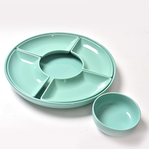 Set di 6 Vassoi Divisori in Ceramica Ecologici Personalizzabili per Dessert, Dim Sum, Patatine, Salse e Frutta - Product Image 1