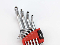 Jeu de clés Torx 9 pièces T10-T50 en acier CR-V, clé hexagonale en forme de L à bras long, clé Torx de sécurité anti-effraction
