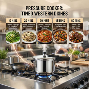 Olla a Presión de Acero Inoxidable E-TOP con Características de Seguridad, Cocción Rápida y Uniforme para Comidas Saludables, Olla a Presión para Sopas - Product Image 4