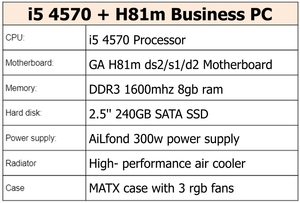 Giá rẻ PC i5 4570 Máy tính để bàn Gamer computadora thiết lập đầy đủ DDR3 RAM SSD H81M Bo mạch chủ máy tính đặt văn phòng chơi game máy tính giá rẻ - Product Image 2