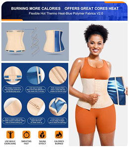 Doppio strato dimagrante controllo della pancia <span class=keywords><strong>Sauna</strong></span> sudore cintura cintura modellante per le donne allenamento Fitness - Product Image 2
