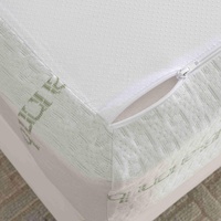 Housse de matelas zippée en fibre PE ultra-refroidissante, tissu tricoté infusé pour une fraîcheur intense, anti-plis