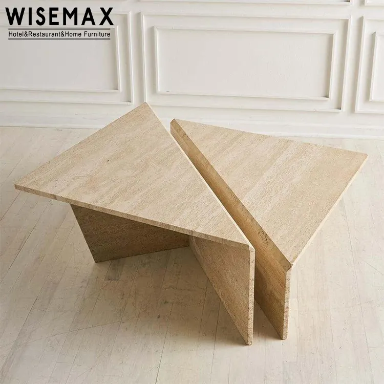 WISEMAX FURNITURE European natural stone modern living room furniture marble coffee table set square coffee table central table