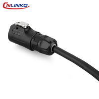 Connecteur d'aviation circulaire étanche IP68 CNLINKO LP12, prise entièrement en plastique avec câble intégré de 1 mètre, ensemble complet