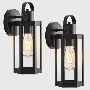 Lámpara de Pared LED Dusk Dawn Negra, IP65 Impermeable, de Acero Inoxidable y Policarbonato, Ángulo de Haz de 20 Grados, CRI 90, para Jardín - Product Image 1