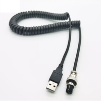 USB A mâle vers M12 GX12 3Pin 4Pin femelle Aviation étanche Power Spiral PUR enroulé PU câble à ressort PU câble