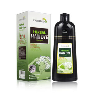 Shampoo colorant pour cheveux, teinture capillaire noire à base de plantes pour cheveux gris - Product Image 1