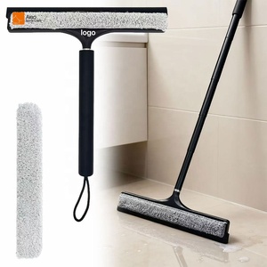 Black Telescopic Aluminum Silicone Shower Window Squeegee Retractable Wiper Table Washer Friendly Design Suction Cup Car Floor