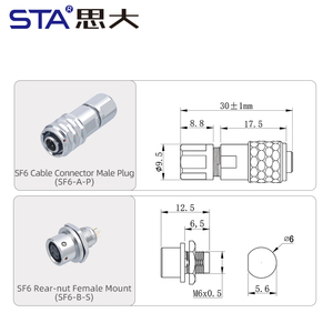 IP67防水SF6航空真鍮亜鉛合金男性用プラグブラックマジックBMPCC 4Kカメラサーキュラーコネクタ2 3 4 5ピン - Product Image 6