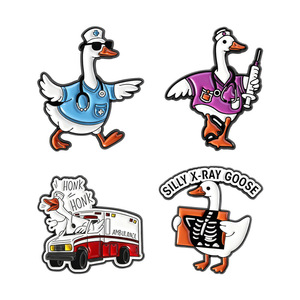 Pin de Esmalte con Diseño de Ganso Silly Goose Registrado para Regalos de Enfermería, Broche de Aleación con Dibujos Animados, Personalizable - Product Image 1