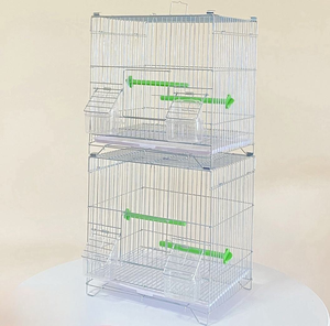 Stackable Rust-Proof Iron Steel <b>Bird</b> Cage with External Cups for Parrot Breeding <b>Living</b> Habitat - Product Image 1