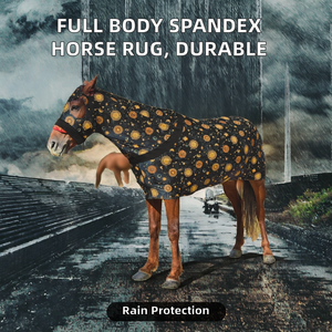 Couverture intégrale pour cheval en tissu extensible Spandex, durable, imperméable, en nylon et polyester léger, pour l'hiver, avec détails en acier inoxydable - Product Image 2
