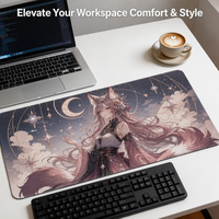 Tapis de souris grand format Anime, design personnalisable, base antidérapante, texture douce, nettoyage facile, matériau durable