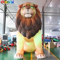 Vivid Outdoor Giant Inflable Lion PVC Cartoon Animal Model con luz para parque temático y evento/Decoración de promoción