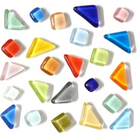 Un ensemble de 20 aimants décoratifs créatifs en verre coloré pour réfrigérateur, avec mosaïque de cristal irrégulière, à faire soi-même