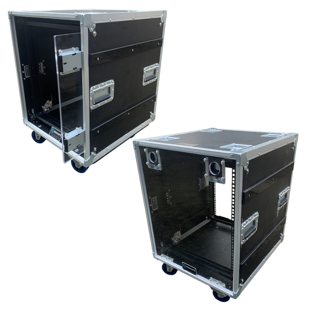 KKM12USD Professional Amplifier Equalizers Wireless Systems 12U 19" Rack Road Tour Flight Case With Sliding Door