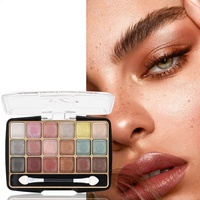 Palette de fards à paupières 18 couleurs, fini scintillant et mat, haute pigmentation, waterproof, effet métallique, vente en gros