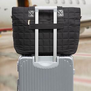 Nouvel Arrivage Sac Fourre-tout Matelassé Imperméable en Nylon Couleur Unie avec Fermeture Éclair pour Femme, Sacoche de Travail et Porte-documents pour Ordinateur Portable - Product Image 2