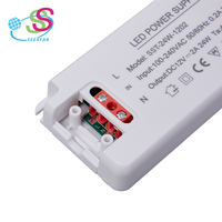 Transformateur d'alimentation pour bande LED AC-DC ultra-mince 50W à tension constante 12V 24V en plastique