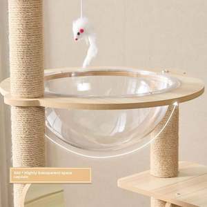 Wholesale Custom Cat Nest Tree <b>Tower</b> Modern Pet Climbing Frame with Large Sisal Jumping Platform Made of Wool and Rope - Product Image 6