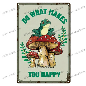 Eat Mushrooms diseño de logotipo de metal decoración vintage platos de carteles de comida Retro Cueva de Halloween signo personalizado Lose Your Mind - Product Image 4