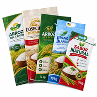 Sac à riz en polypropylène tissé laminé de haute qualité, de qualité alimentaire, imprimé, pour emballage de riz de 5 kg, 10 kg, 20 kg avec poignée