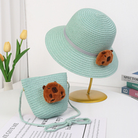 Enfants dessin animé poupées été plage seau casquettes traversant corps sacs de paille à l'extérieur petites pochettes Kapibala papier paille chapeaux sacs ensembles