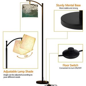 Lampadaire moderne à grand arc bleu marine motif néon abat-jour de tambour réglable à intensité variable via télécommande contemporaine pour hôtel LED - Product Image 4