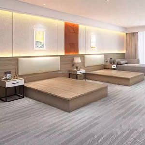 Muebles de Hotel Económicos de 3 Estrellas, Juego de Dormitorio Contemporáneo, Estructura de Cama de Madera con Mueble para TV, Mesa de Noche y Armario - Product Image 2